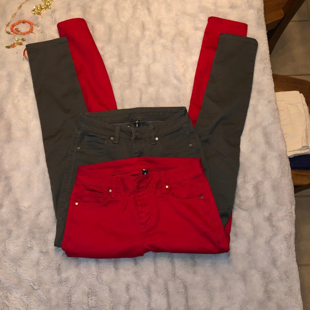 Bundle Of Gray/Grey And Red Jeans Pants - image 2